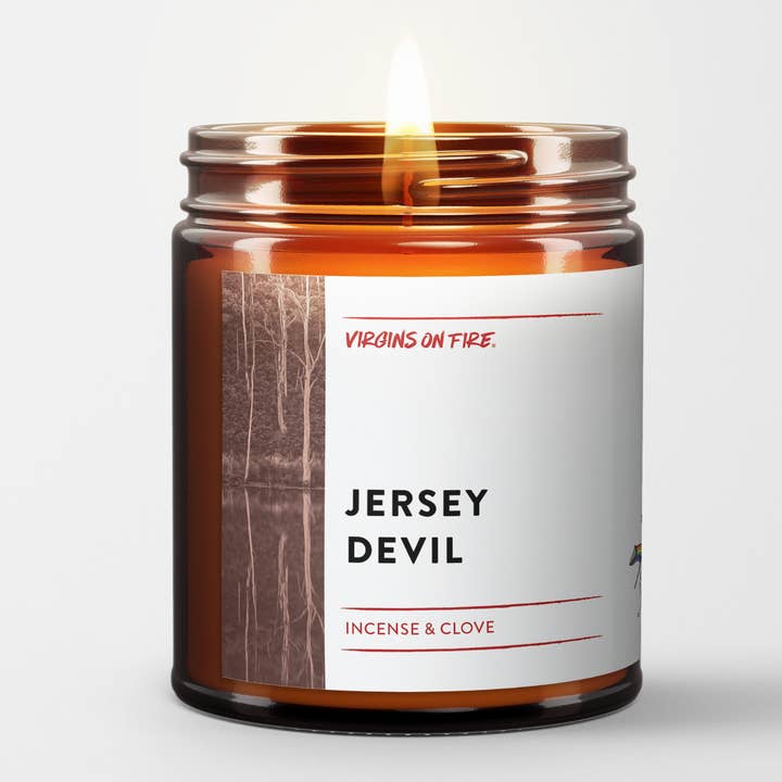 Virgins On Fire Candle Co. - Wholesale Jar/Filled Candle - JERSEY DEVIL (Incense, Clove, and Cedar) 👹 Scented Candle