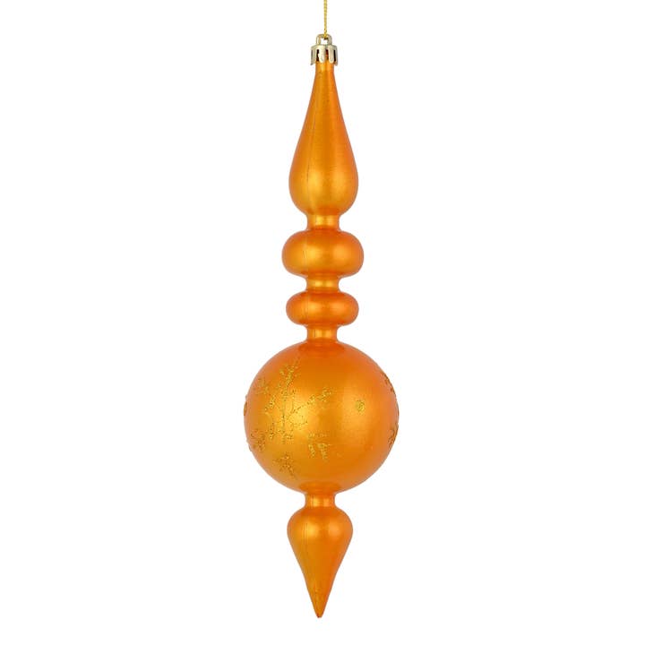 Vickerman 10" Antique Gold Candy Glitt Finial 4/Bg for wholesale by Vickerman