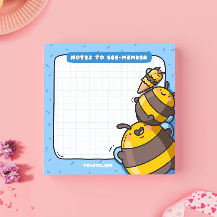 Toastedink - Wholesale Sticky Notes - Bumble Bee Sticky Notes | Cute Memo Pads & Stationery