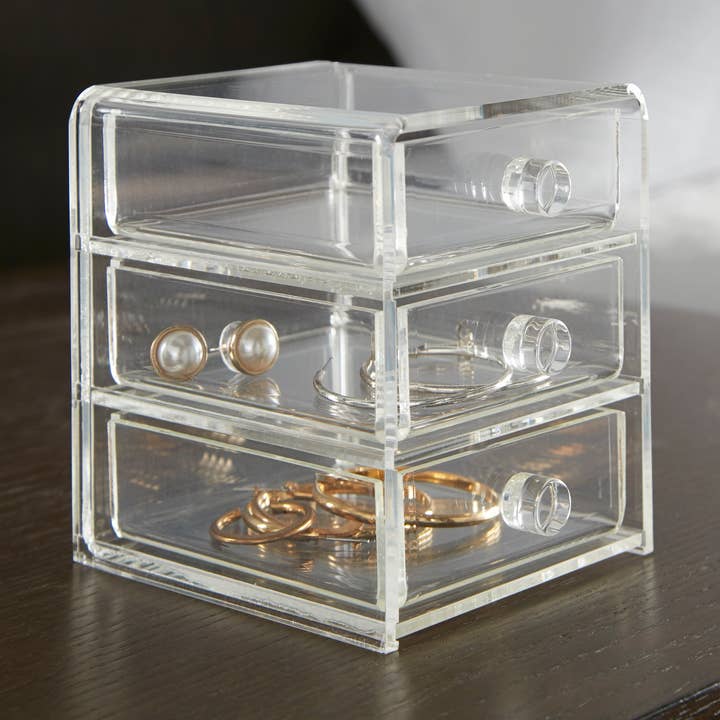 Huang Acrylic - Wholesale Jewelry Box/Organizer - Medium 3-Drawer Chest0