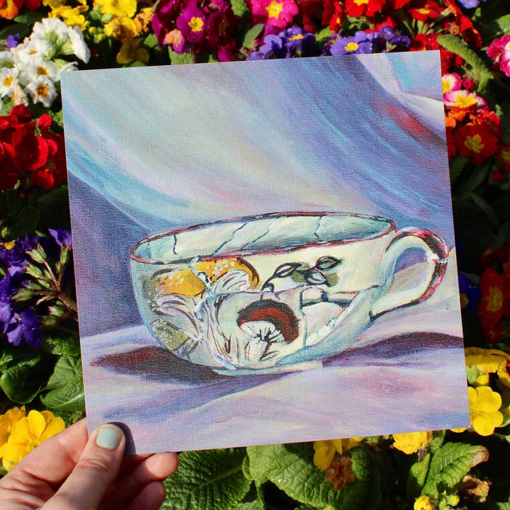 Broken Soup Mug 8x8 Art Print for wholesale by Crab Fruit Co.