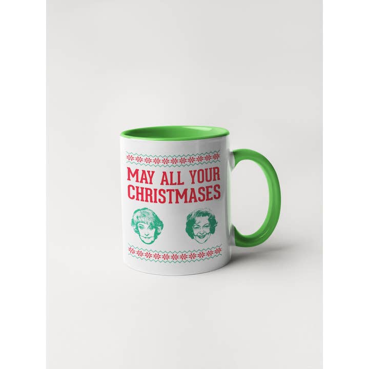 Calm Down Caren - Wholesale Coffee Mug - Golden Girls May All Your Christmases Bea White Coffee Mug