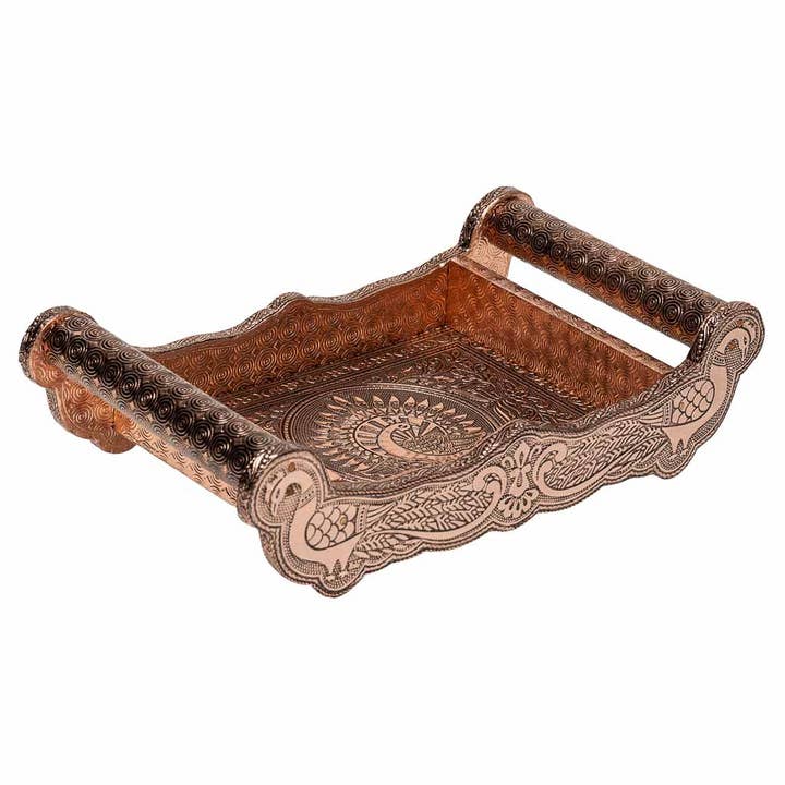 Creaciones Meng - Wholesale Decorative Tray - EMBOSSED METAL TRAY 25x13x6h cm