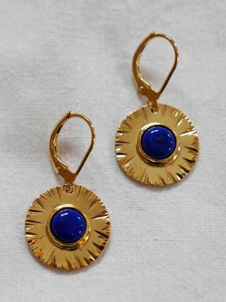 Sequana Ohrhänger königsblau für den Großhandel von CHRISTEL BUSSIERE