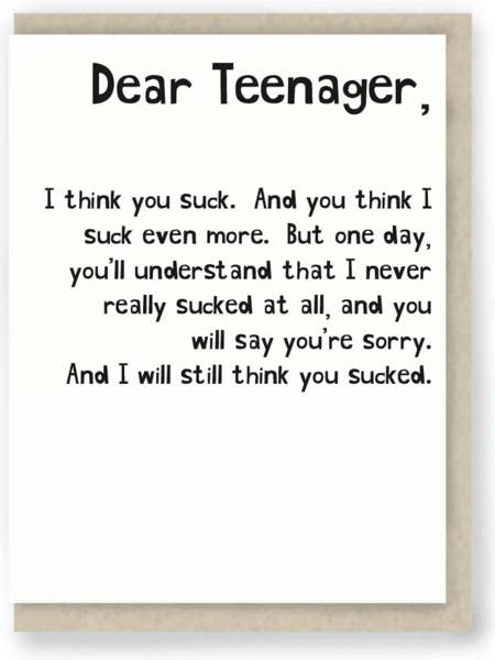 417: Teenager ... Funny Parents and Children for wholesale by Hit and Run Greetings