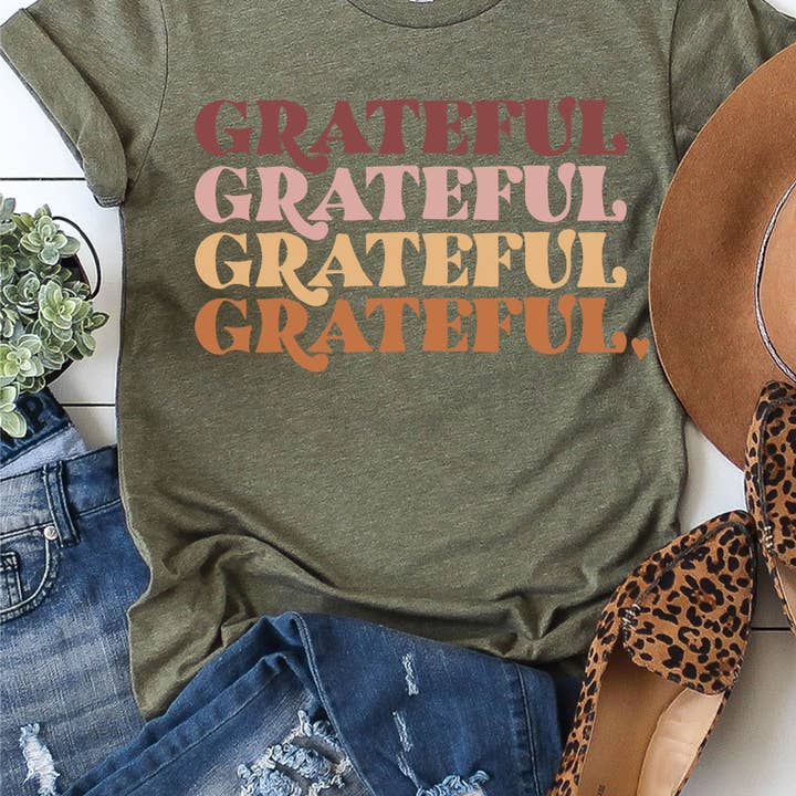 Grateful Repeat Graphic Tee for wholesale by Kissed Apparel