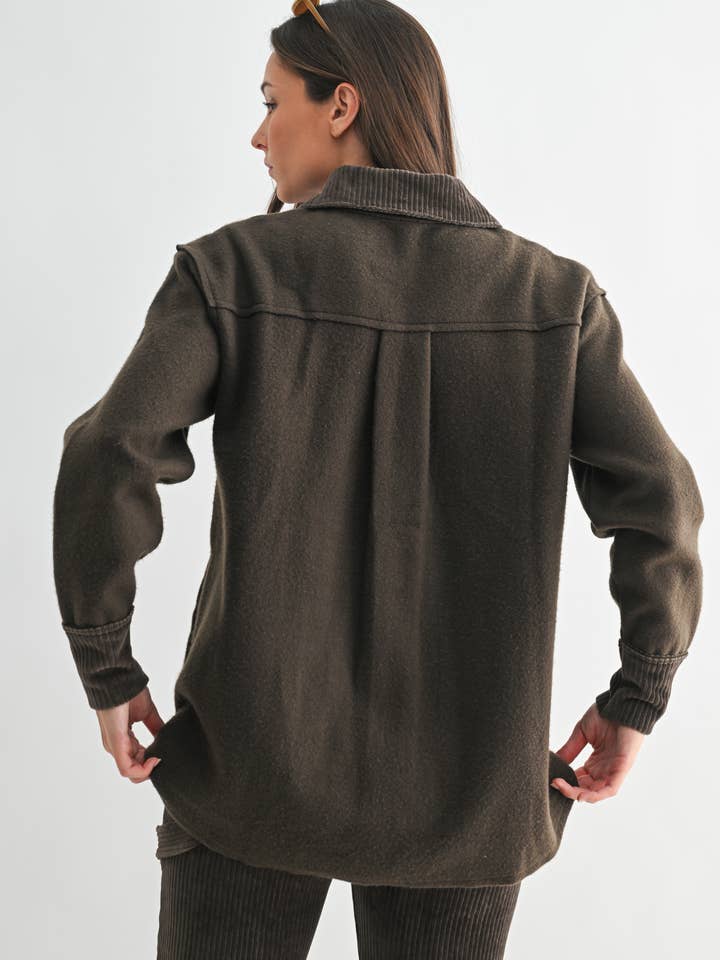 Mono B - Wholesale Shirt Jacket/Shacket - Women's - TerrainMix Corduroy & Fleece Shacket2