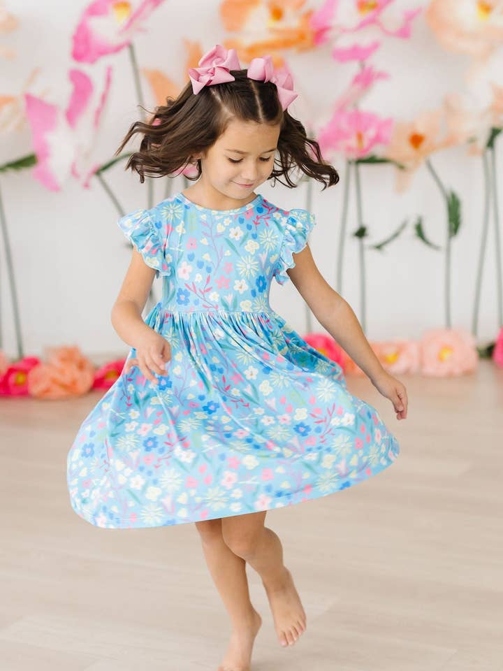 Mila & Rose - Wholesale Dress - Kids - Springtime Splendor Flutter Sleeve Twirl Dress