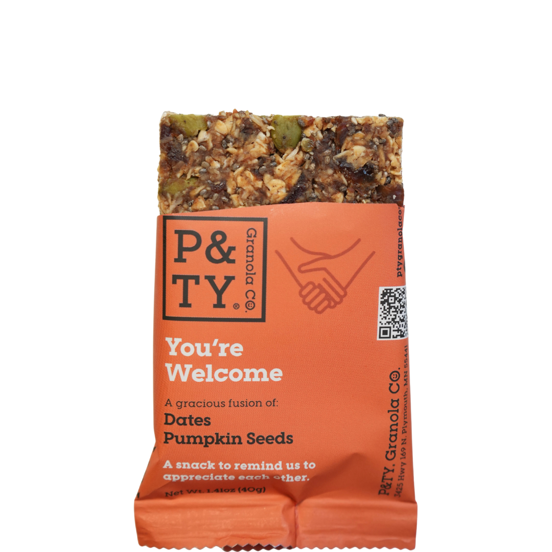 P&TY Granola Co. - Wholesale Snack Bar - You're Welcome Granola Bar: Dates, Pumpkin Seeds1
