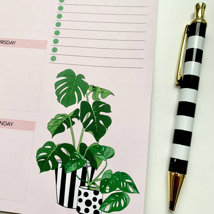 AMW the studio - Wholesale Planner - Monstera Weekly Planner 8.5"x11" Notepad1