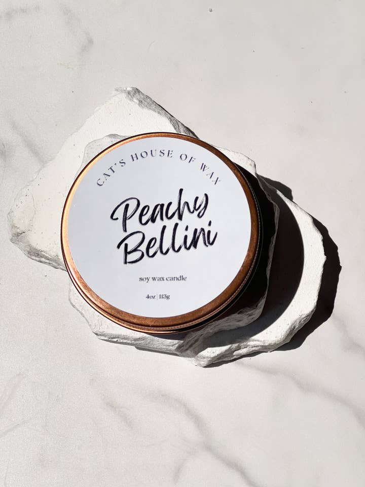 Vela de Viaje Peachy Bellini para venta al por mayor de Cat’s House of Wax