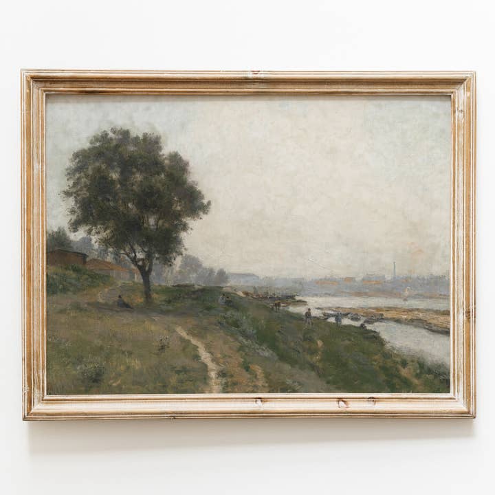 Hyggely – Engroshandel Kunsttryk – Antik overskyet maleri | Dæmpet landskabskunsttryk L1624