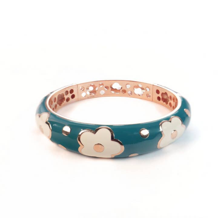 PETROLGRÜN-WEISS FLORA SKLAVE für den Großhandel von LINCETTO GIOIELLI