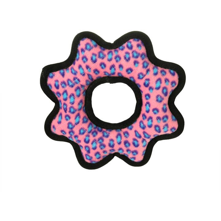 Tuffy Dog Toys - VIP Products - Wholesale Pet Squeaky Toy - Dog - Tuffy Ultimate Gear Ring - Pink Leopard, Squeaky Dog Toy3