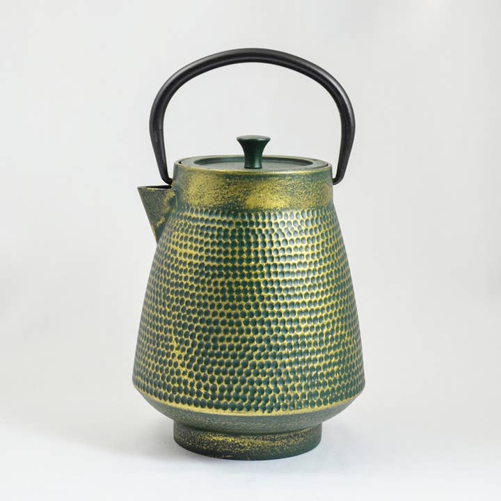 Théière en fonte Deng, 1,1 l vert/doré pour la vente par Ja-Unendlich