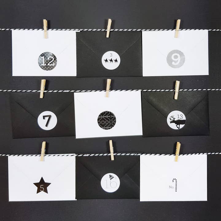 Adventskalender Svart/Vit för wholesale av Bow & Hummingbird