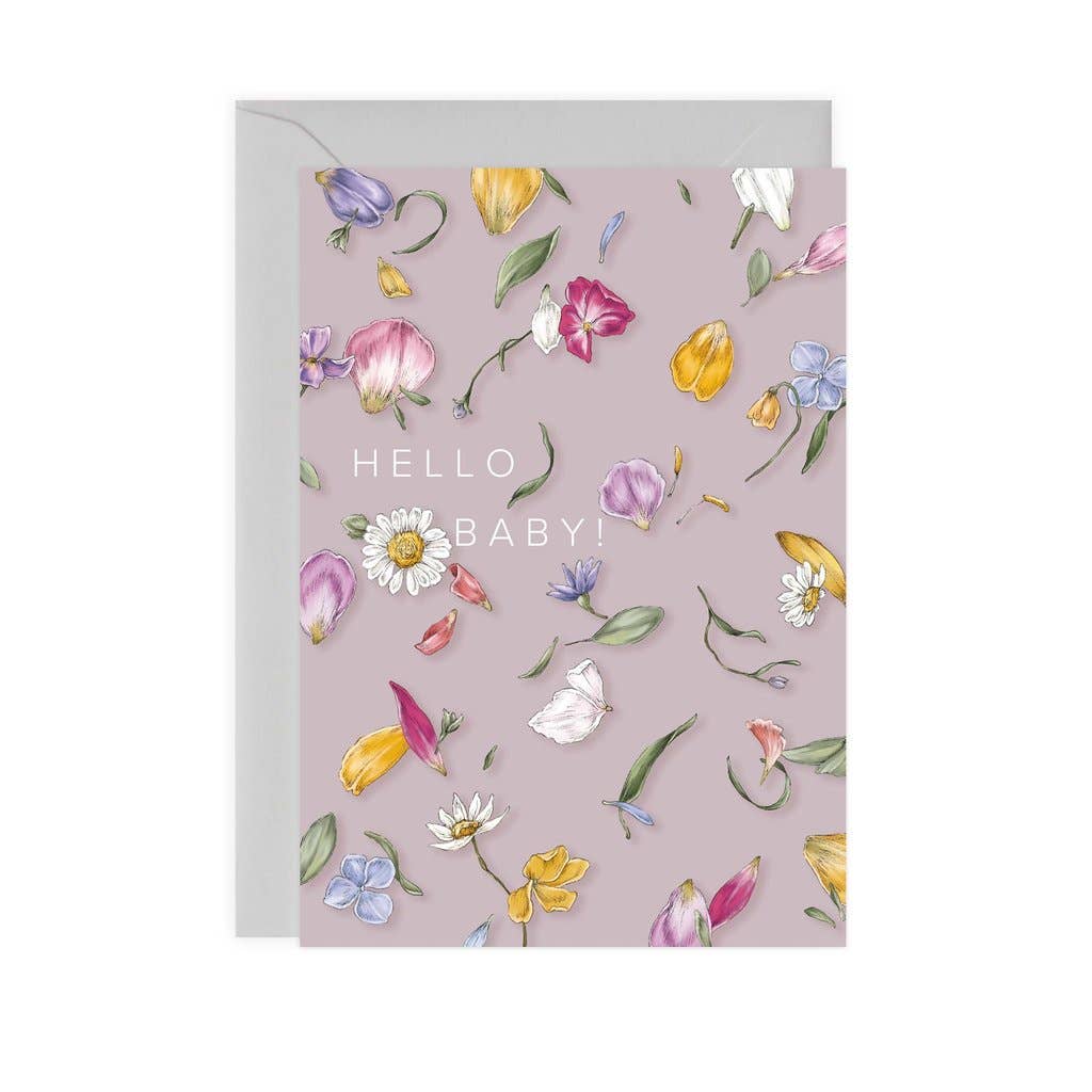 Catherine Lewis Design - Wholesale Babykaartje - Bloemblaadje Confetti - Hallo baby!1