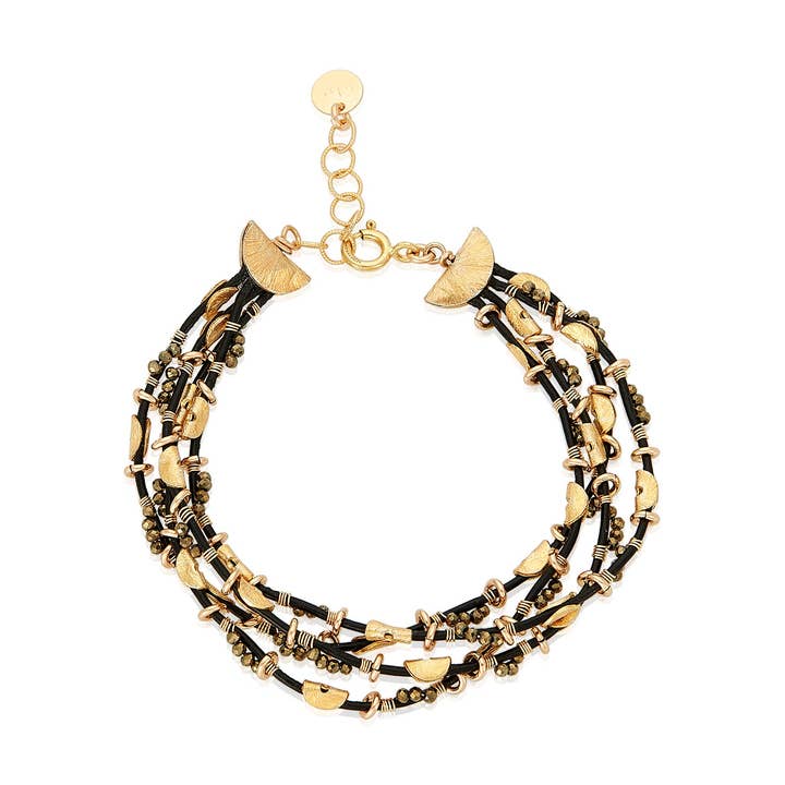 Four Strand Pyrite Bracelet for wholesale by Mabel Chong