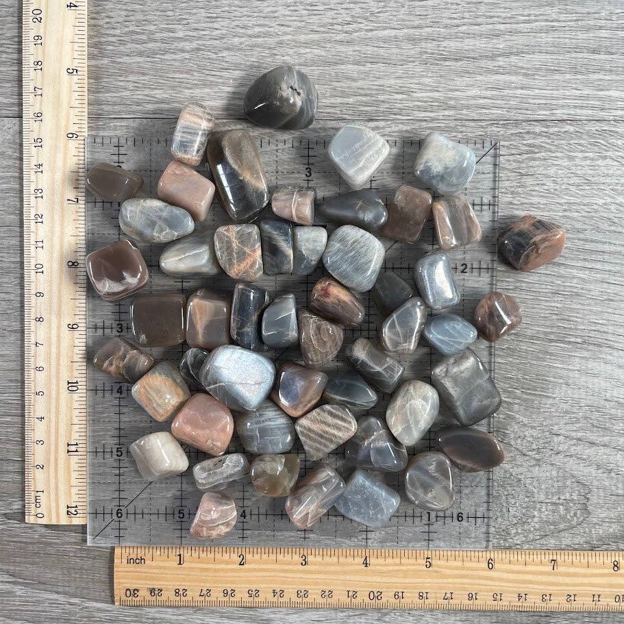 Keystone Crystals - Wholesale Spiritual Stone/Crystal - Black Moonstone Tumbled Stones – 1 lb Wholesale Lot9