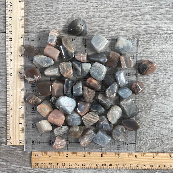 Keystone Crystals - Wholesale Spiritual Stone/Crystal - Black Moonstone Tumbled Stones – 1 lb Wholesale Lot9