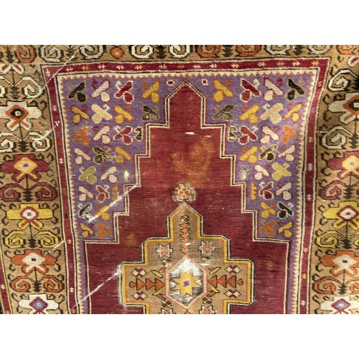 Oushak Rugs - Wholesale Area Rug - Vintage Turkish Oushak Handmade Geometric Wool Rug 4x6 ft10