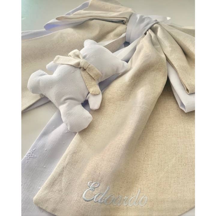 azure ecru BIRTH RIBBON TEDDY BEAR for wholesale on Faire2