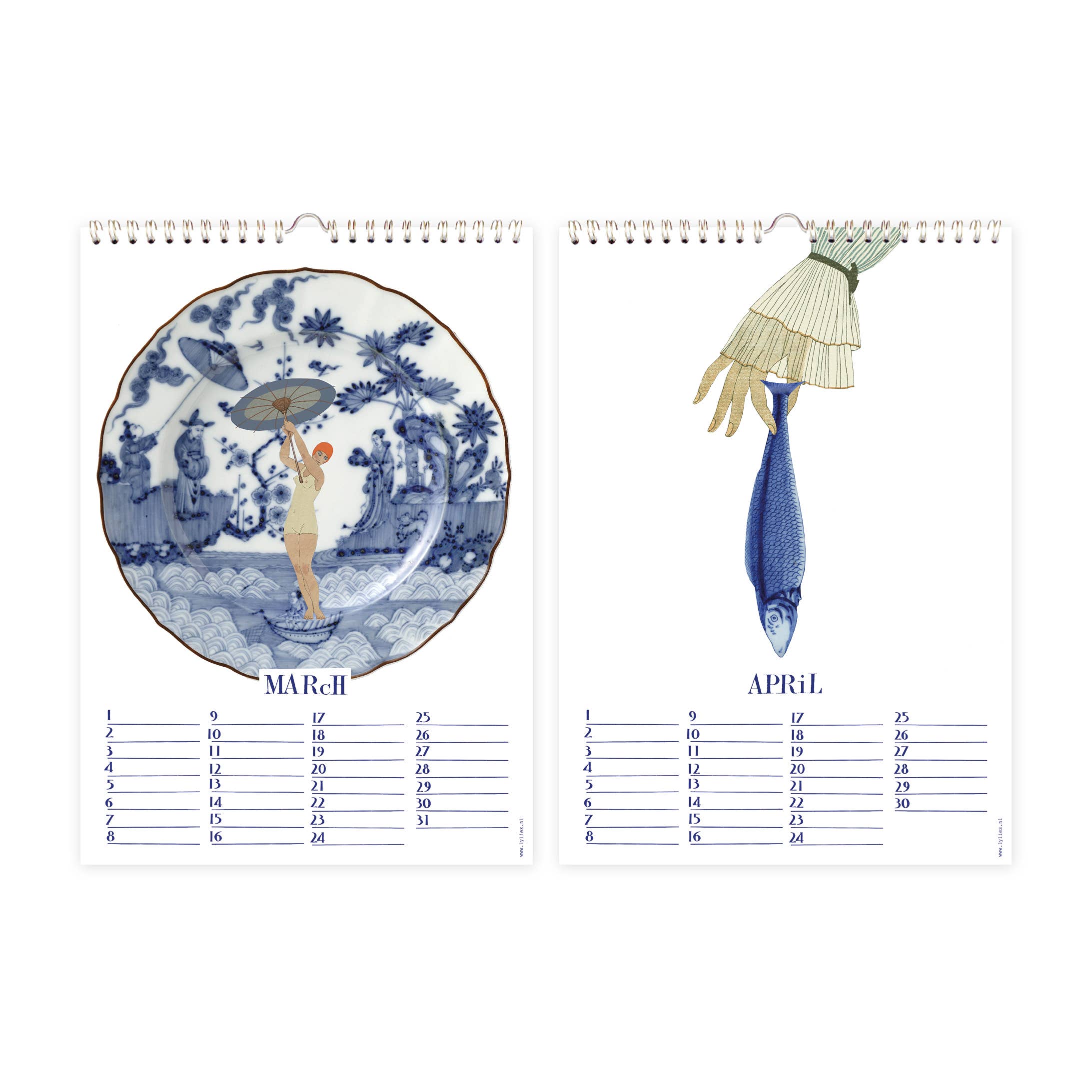 Lylies - Wholesale Kalender - Verjaardagskalender 'Dutch Blue' collages Rijksmuseum A42