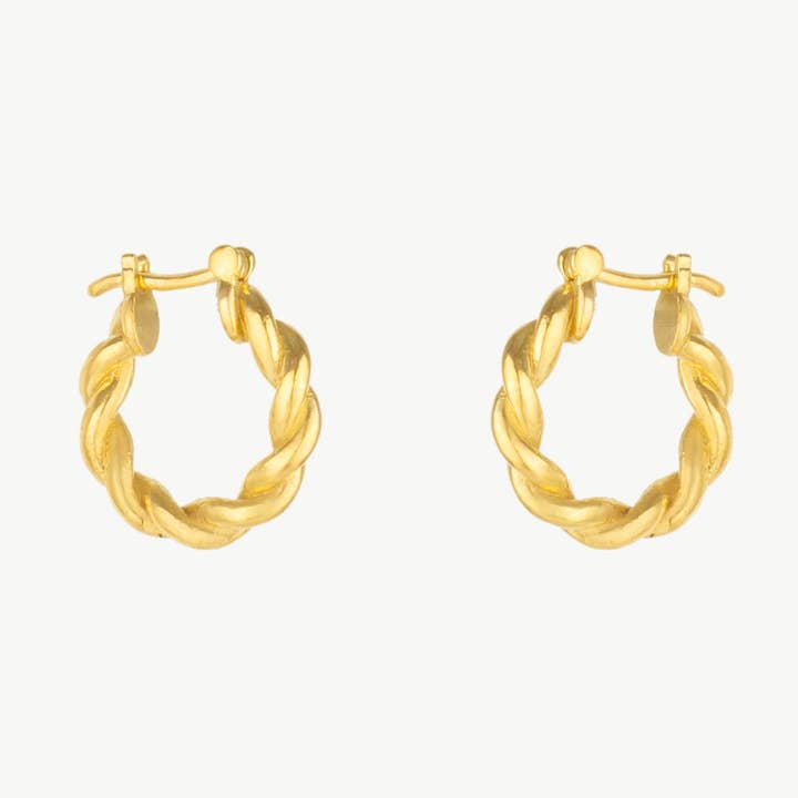 Pendientes de aro gruesos torcidos de oro para venta al por mayor de Mejoma