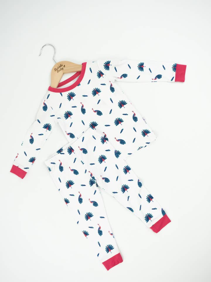 Bubble Baby - Wholesale Sleepwear Set - Kids - Peacock | Long Sleeve Pajamas