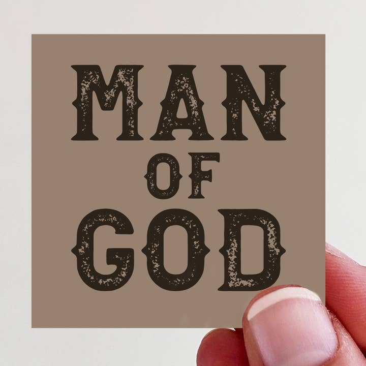 Adesivo per bottiglia di laptop in vinile per la festa del papà dell'Uomo di Dio per la vendita all'ingrosso da parte di Kingfolk Co