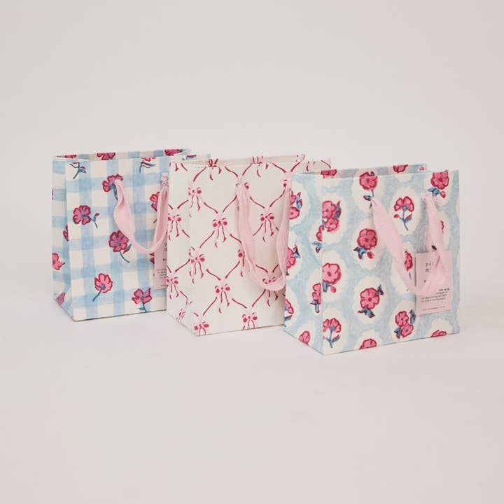 Sacos de Presente Impressos à Mão (Pequenos) - Sorvete Rosa por atacado de Paper Mirchi