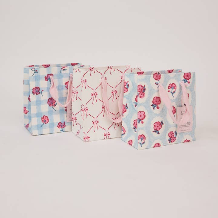 Borse regalo stampate a mano (piccole) - Sorbetto rosa per la vendita all'ingrosso da parte di Paper Mirchi