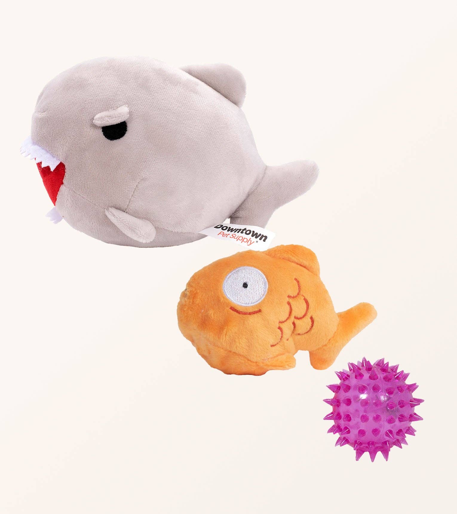 Downtown Pet Supply - Wholesale Knuffelspeeltje - Hond - 2-in-1 knuffelspeelgoed met haaien en kippen1