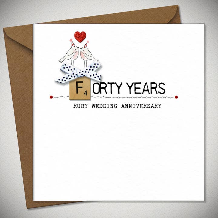 Forty Years Ruby Wedding Anniversary for wholesale by Bexy Boo Ltd