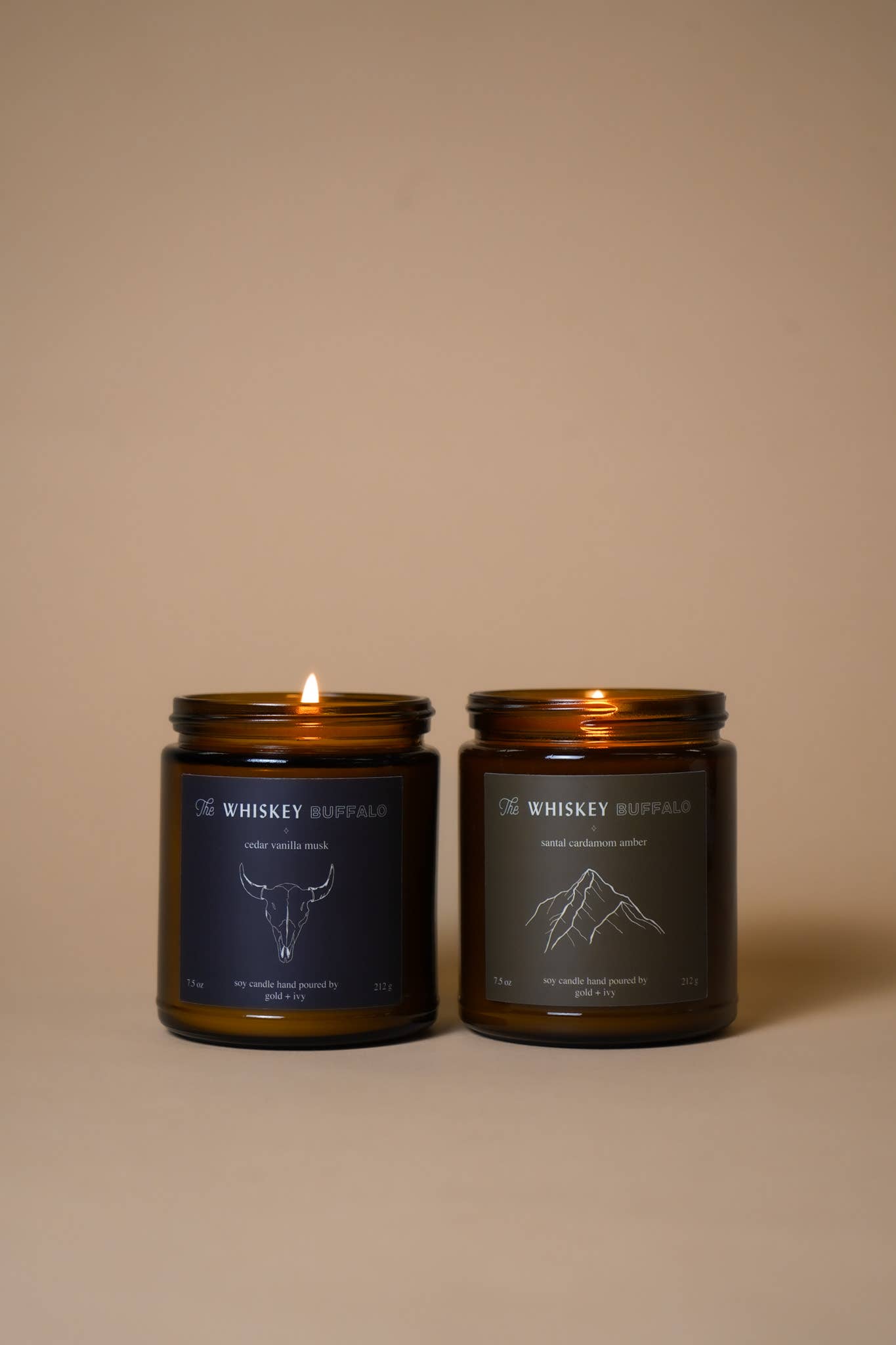 gold + ivy - Wholesale Jar/Filled Candle - Custom Branded Soy Candles - 7.5 oz - Amber13