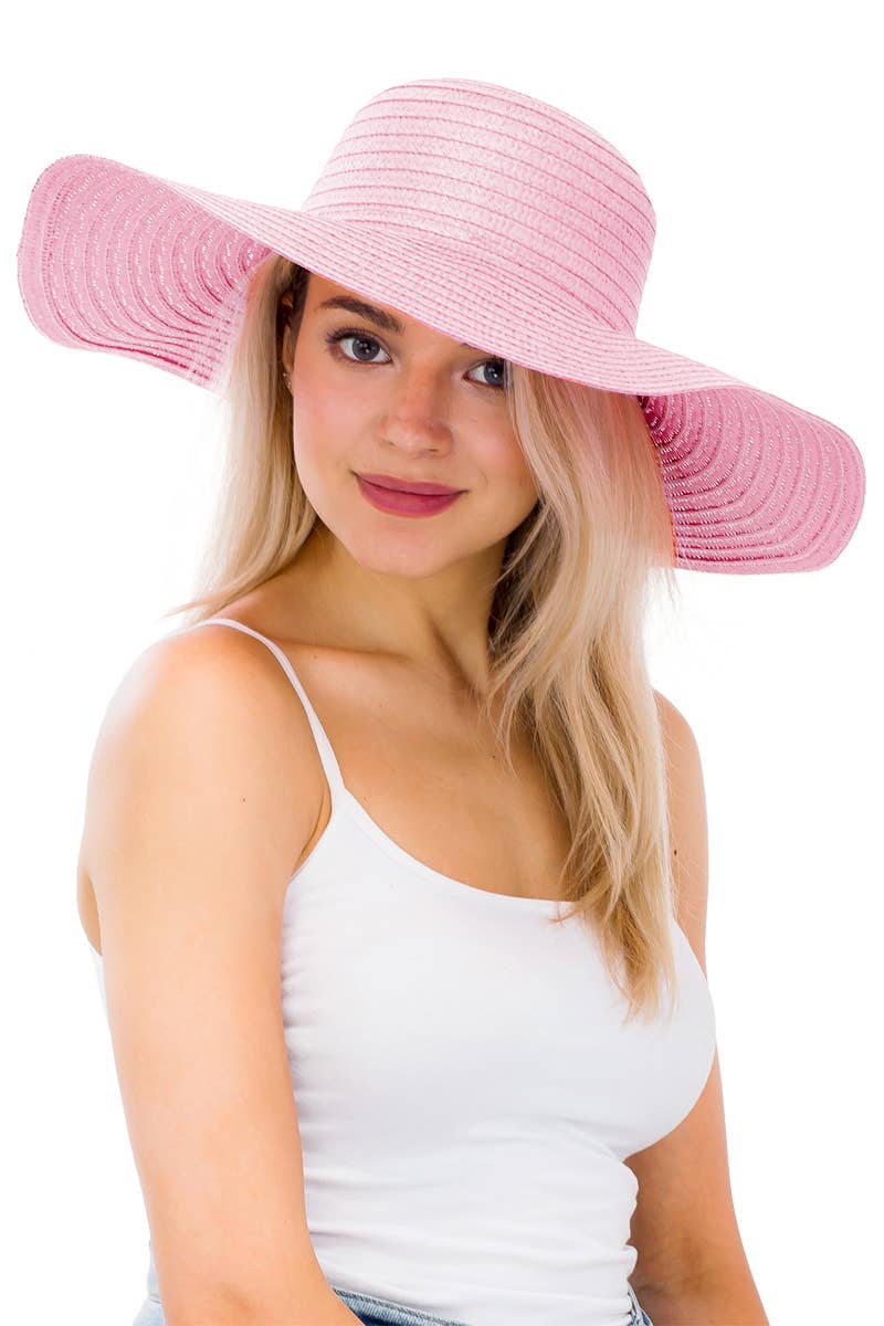 Cap Zone - Wholesale Straw Hat - Women's - Thin Light-Weight Floppy Straw Beach Sun Hat30