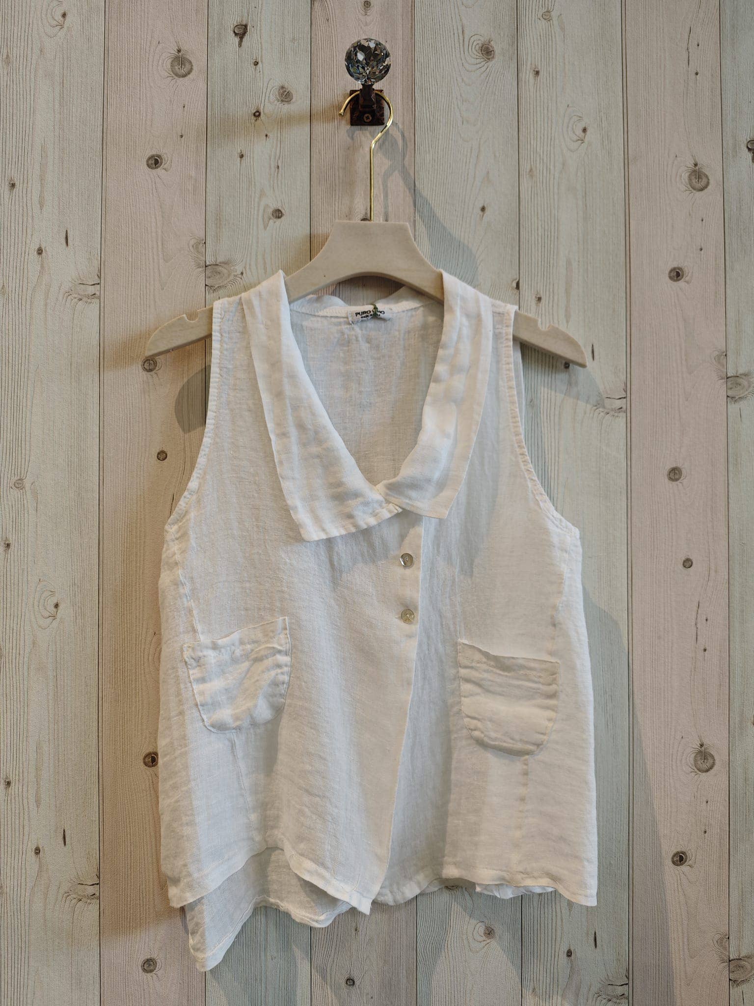 Linen & More - Wholesale Button Down Shirt - Women's - REF 5007 T-SHIRT UNEQUAL 100% LINEN1