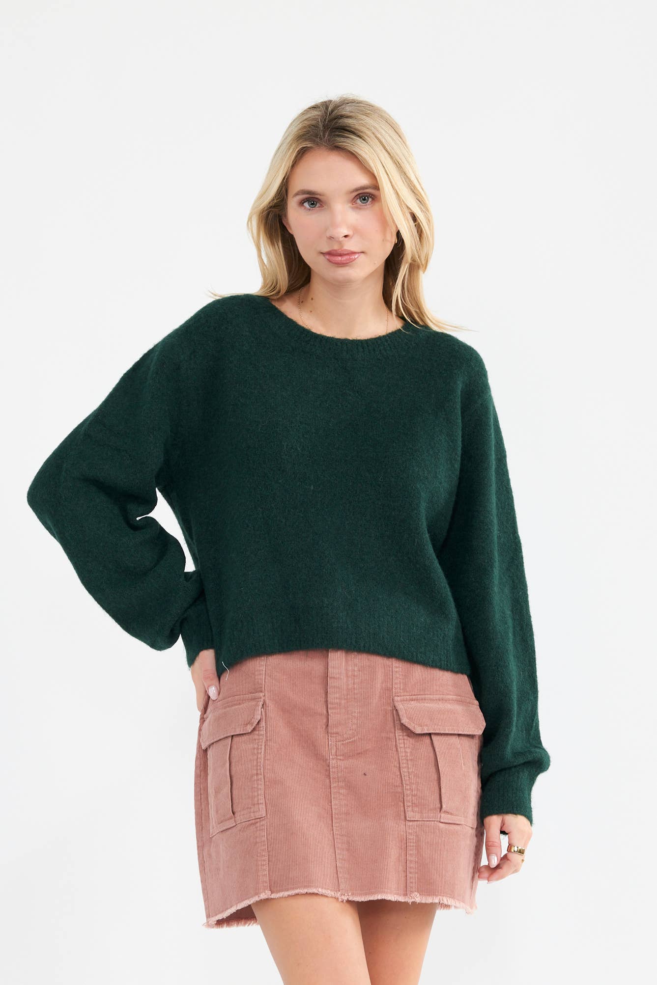 Newbury Kustom - Vente Pull en maille – femme - 11310-Pull en maille douce légèrement raccourci uni22