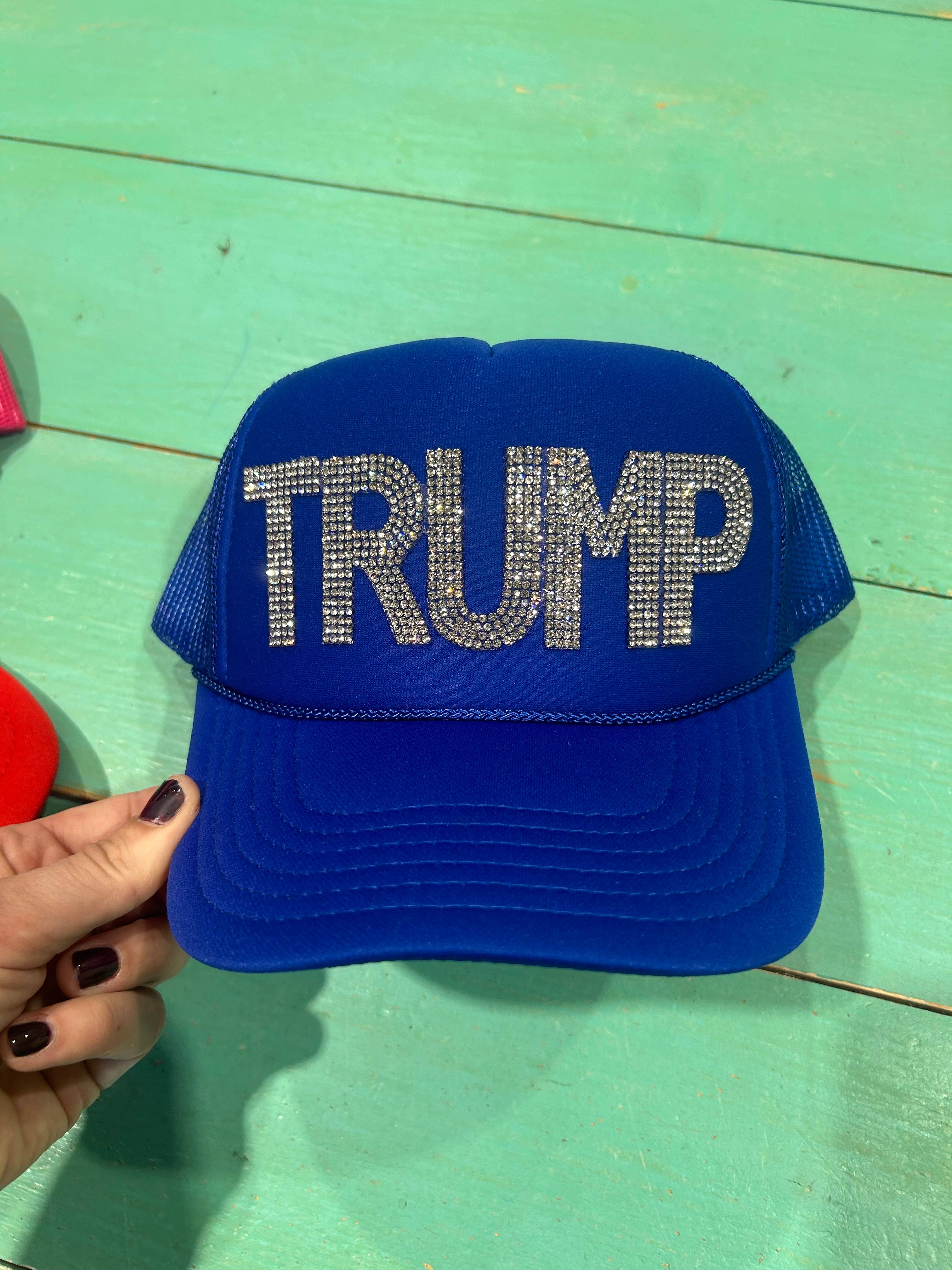 Vibes Hat Company – wholesale Trucker hat – Unisex – Rhinestone TRUMP Trucker | MAGA | Make America Great Again5