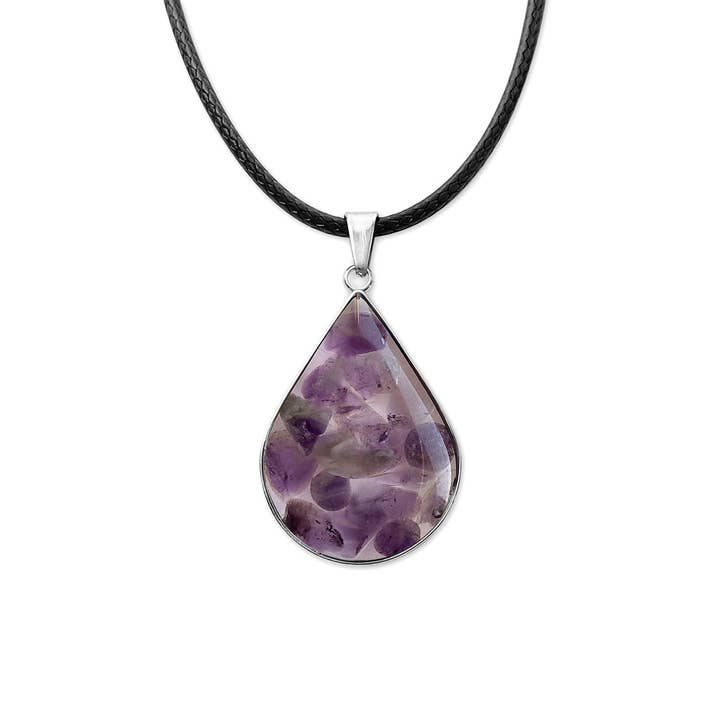 Amethyst Crystal Women's Necklace | Purple Jewelry Pendant for wholesale by O Yeah Gifts