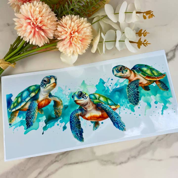 Turtles | 40 oz UV DTF Wrap for wholesale by HKS Custom Designs
