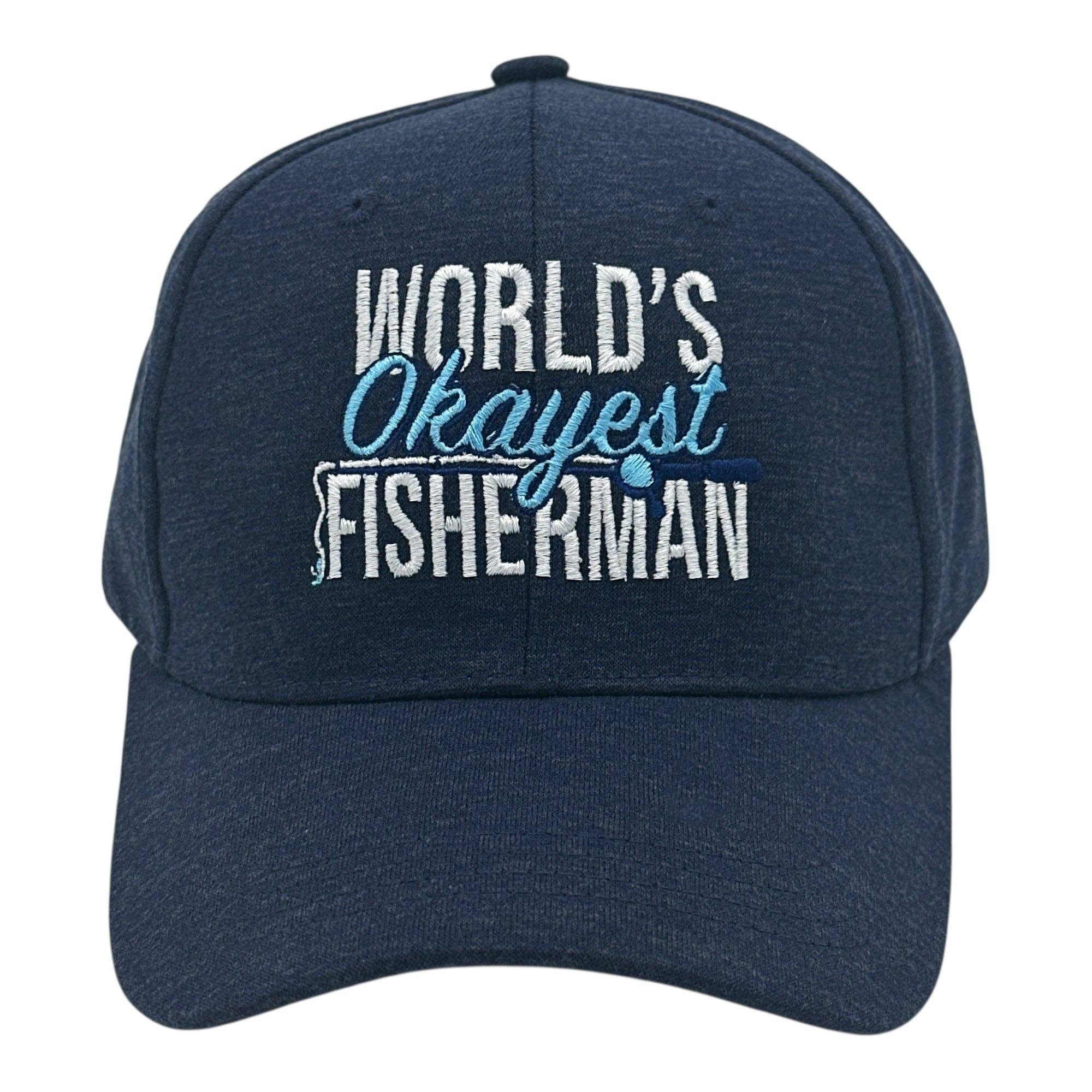 Crazy Dog T-Shirts - Wholesale Baseball Cap - Unisex - Worlds Okayest Fisherman Hat Funny Sarcastic Fishing Novelty Cap4