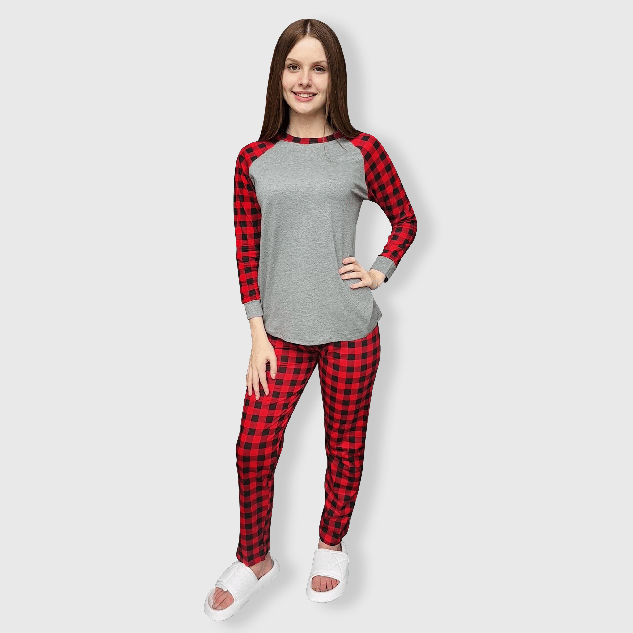 ILTEX Apparel - Vente Ensemble haut et pantalon (PAS d'intérieur) - Femme - Ensemble de pyjama familial à carreaux Buffalo de Noël1