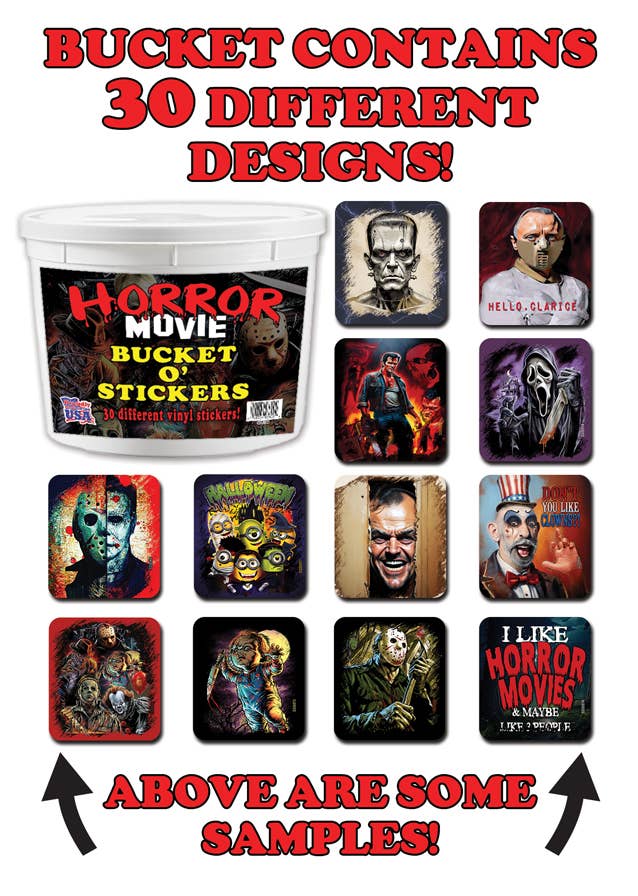 SJT Enterprises, Inc. - Wholesale Sticker - Horror Movie Bucket o' Stickers - 180 vinyl stickers1