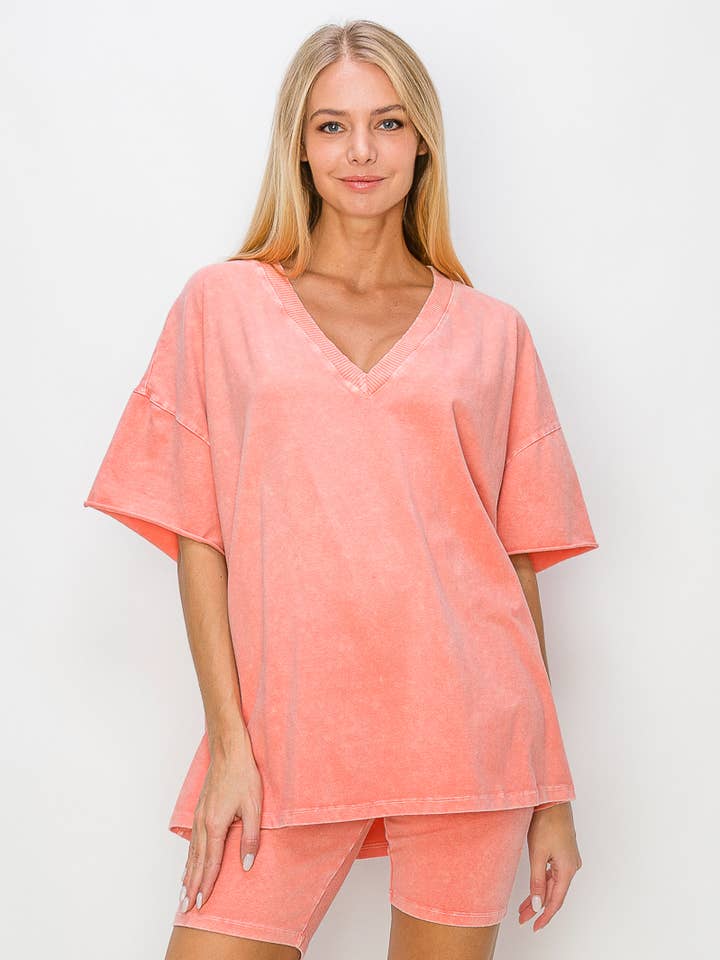 J.Her - Wholesale Shorts - Women's - Mineral Washed Biker shorts HP50382