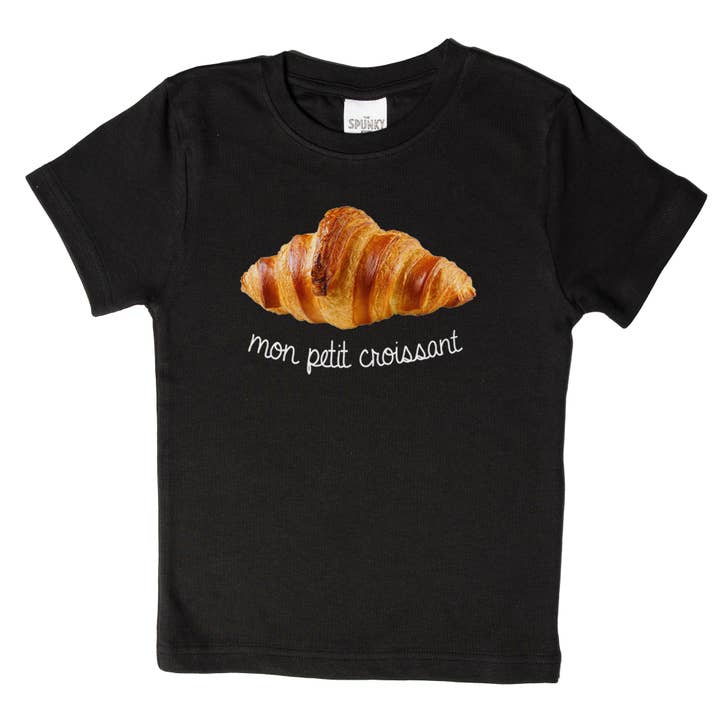 Spunky Stork – Großhandel T-Shirt mit Siebdruck – Kinder – Mon Petit Croissant Französisches Baby Kleinkind Shirt aus Bio-Baumwolle
