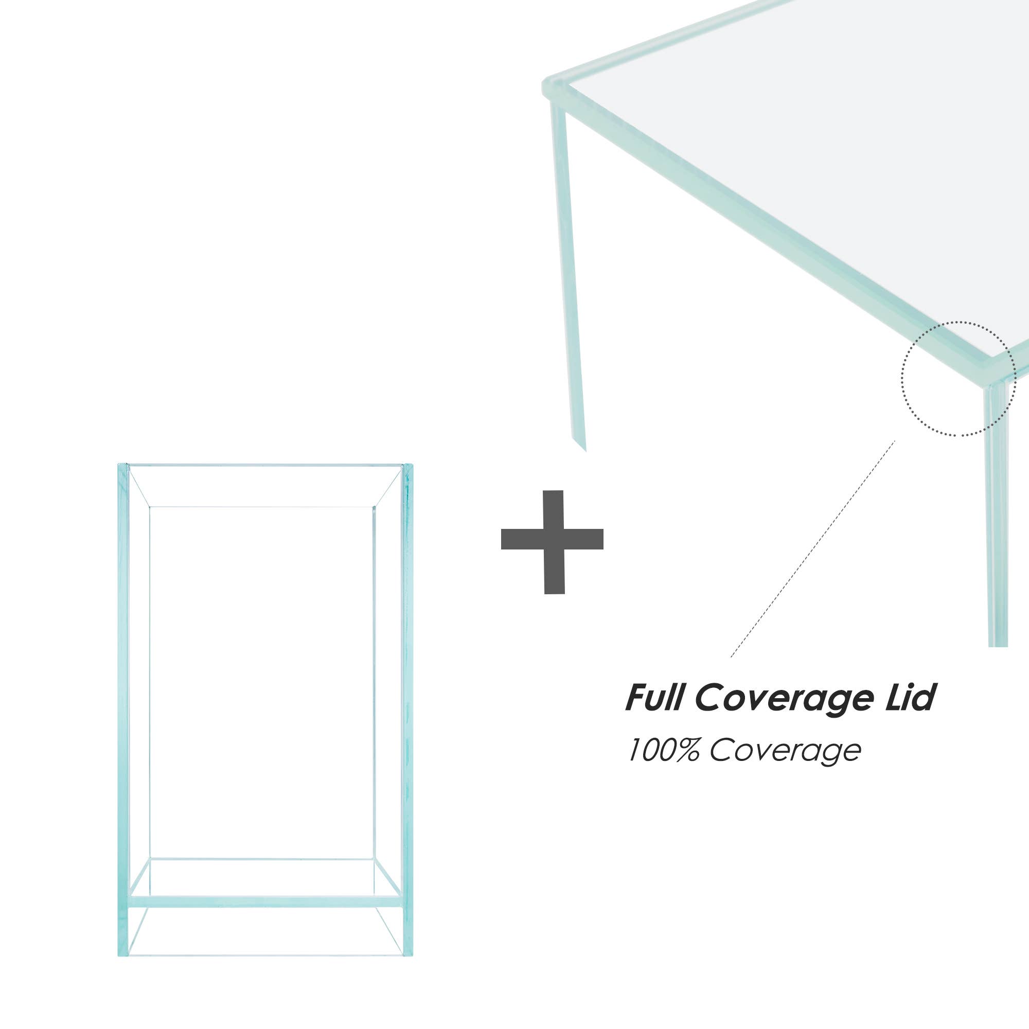 HIRO AQUATICS - Wholesale Terrarium - 1.3/2.3 GAL Nano Rimless Aquarium Terrarium w/ lids options4