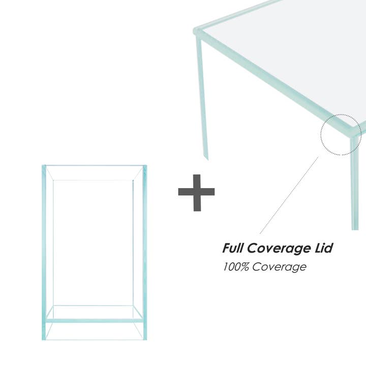 HIRO AQUATICS - Wholesale Terrarium - 1.3/2.3 GAL Nano Rimless Aquarium Terrarium w/ lids options4