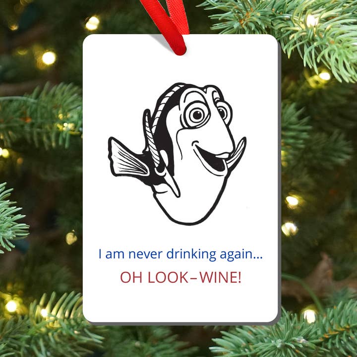 Dory Wine Ornament and Magnet for wholesale by Design Corner