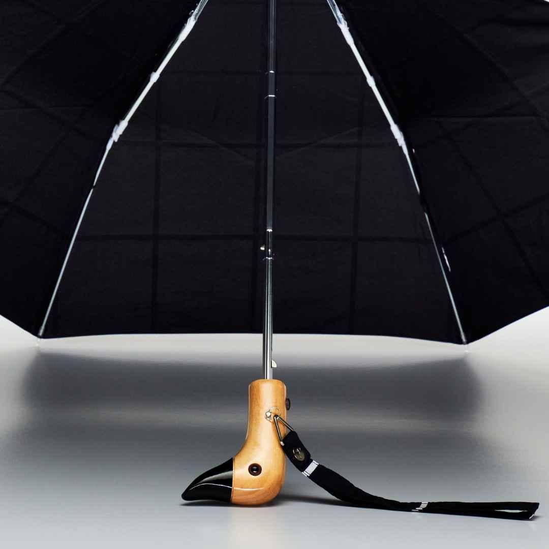 Original Duckhead USA - Wholesale Umbrella - Unisex - Stylish Black Grid Compact Eco-friendly Duck Umbrella5